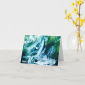 Wasserfall-leere Anmerkungs-Karte mit Karte (Gelbe Blume)