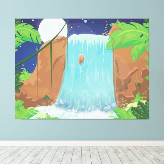 Wasserfall Leinwanddruck (Insitu (Holzboden))