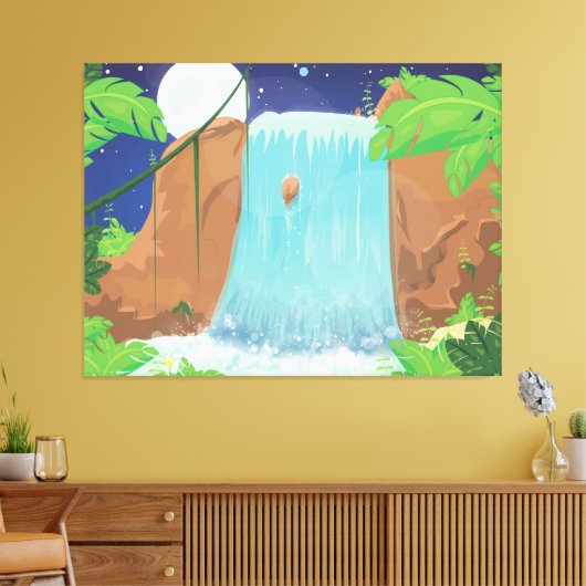 Wasserfall Leinwanddruck (Insitu (Wohnzimmer))