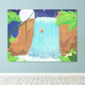 Wasserfall Leinwanddruck (Insitu (Holzboden))