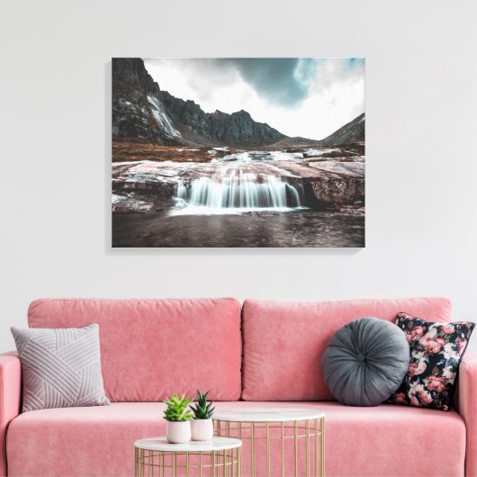 Wasserfall Leinwanddruck (Insitu (Wohnzimmer))
