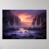 Wasserfall Majestic Schöne Landschaft Poster (Vorne)