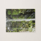 Wasserfall, mäßiger Regenwald, Neuseeland. Puzzle (Horizontal)