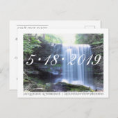 Wasserfall mit Aussicht Save the Date Ankündigungspostkarte (Vorne/Hinten)