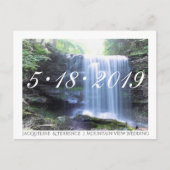 Wasserfall mit Aussicht Save the Date Ankündigungspostkarte (Vorderseite)