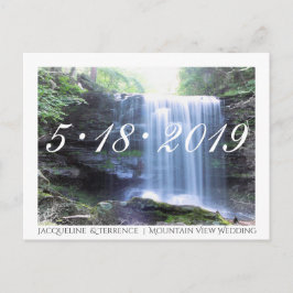 Wasserfall mit Aussicht Save the Date Ankündigungspostkarte