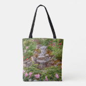 Wasserfall mit Frühlingsblumen Tasche (Rückseite)