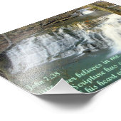 Wasserfall mit John 7:38 Fotodruck (Ecke)
