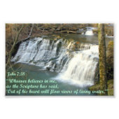 Wasserfall mit John 7:38 Fotodruck (Vorne)