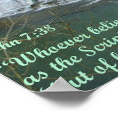 Wasserfall mit John 7:38 Poster (Ecke)