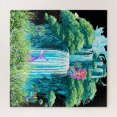 Wasserfall mit Meerjungfrauen Puzzle (Horizontal)