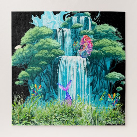 Wasserfall mit Meerjungfrauen Puzzle (Vertikal)