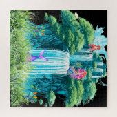 Wasserfall mit Meerjungfrauen Puzzle (Horizontal)