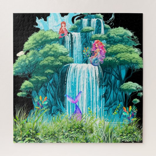 Wasserfall mit Meerjungfrauen Puzzle (Vertikal)