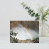 Wasserfall mit Regenbogen Postkarte (Stehend Vorderseite)