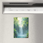 Wasserfall mit Vögeln, die darüber fliegen Magnet (In Situ (Geschirrspüler))