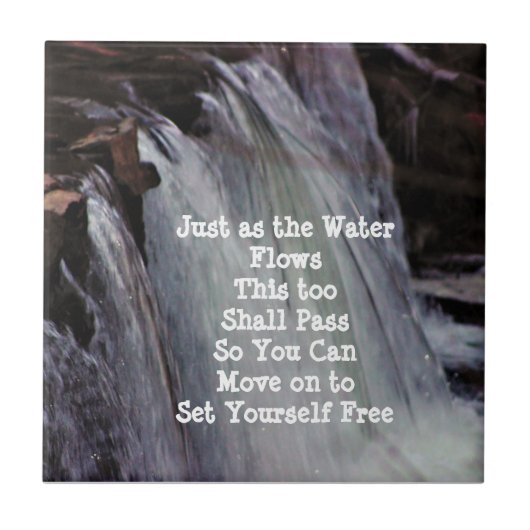 Wasserfall mit Worten Fliese (Vorderseite)