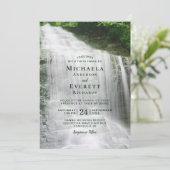 Wasserfall Natur Hochzeit im Freien Einladung (Stehend Vorderseite)