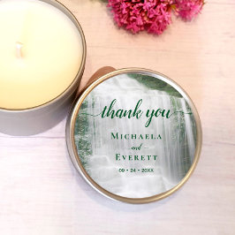 Wasserfall Natur Outdoor Hochzeit Vielen Dank Runder Aufkleber