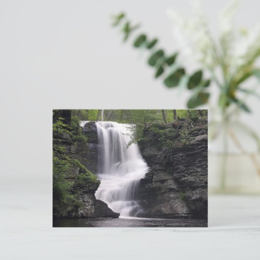 Wasserfall Nature Tree Leaf Liebe Park Postkarte (Stehend Vorderseite)