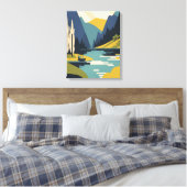 Wasserfall-Naturlandschaft Leinwanddruck (Insitu (Schlafzimmer))