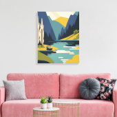 Wasserfall-Naturlandschaft Leinwanddruck (Insitu (Wohnzimmer))