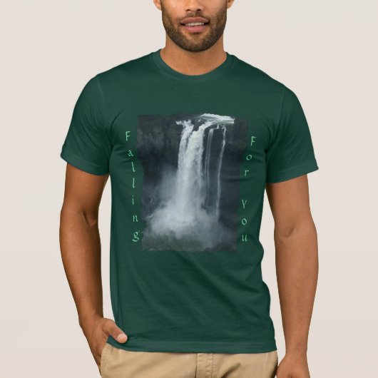 Wasserfall Naturlandschaft Romantischer T - Shirt (Vorderseite)
