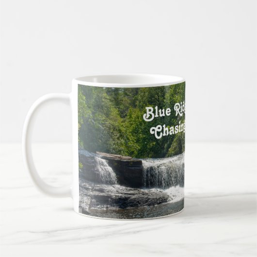 Wasserfall NC Blaue Ridge Berge individuell anpass Kaffeetasse (Links)