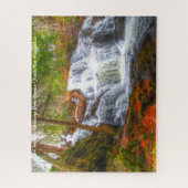 Wasserfall New Hampshire.Christmas Grüße Puzzle (Vertikal)