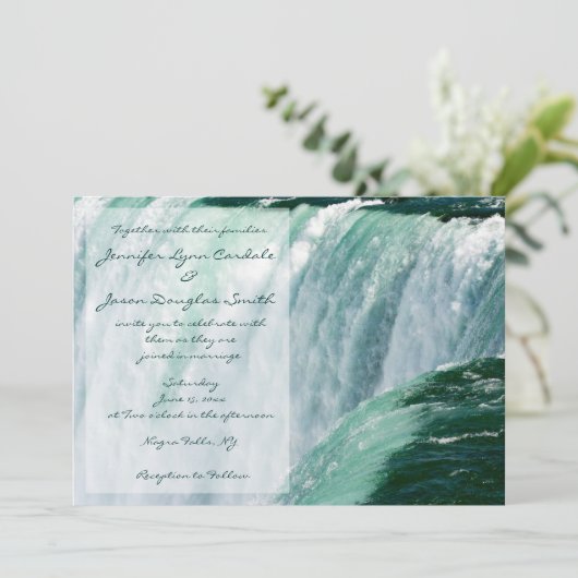 Wasserfall Niagara Falls Hochzeitsreise Einladung (Stehend Vorderseite)