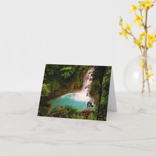 Wasserfall Notecard Karte (Gelbe Blume)
