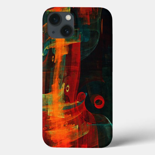 Wasserfall Orange Rotes Blau Abstrakte Kunst Case-Mate iPhone Hülle (Rückseite)