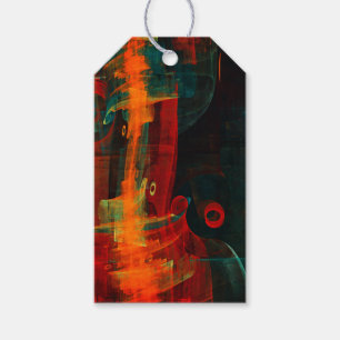 Wasserfall Orange Rotes Blau Abstrakte Kunst Geschenkanhänger