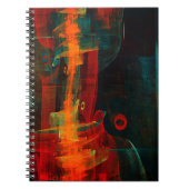Wasserfall Orange Rotes Blau Abstrakte Kunst Notizblock (Vorderseite)