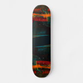 Wasserfall Orange Rotes Blau Abstrakte Kunst Skateboard (Vorderseite)