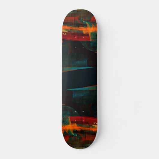 Wasserfall Orange Rotes Blau Abstrakte Kunst Skateboard (Vorderseite)