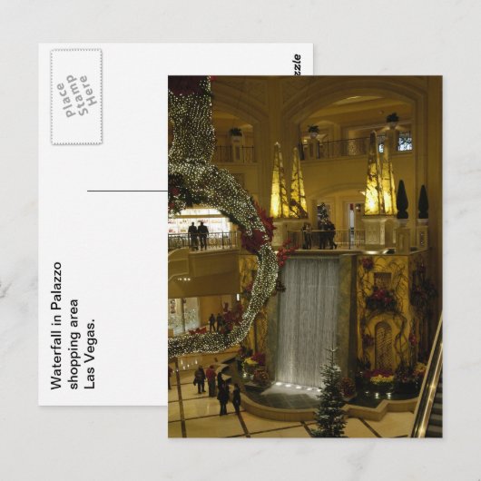 Wasserfall Palazzo Postkarte (Vorne/Hinten)