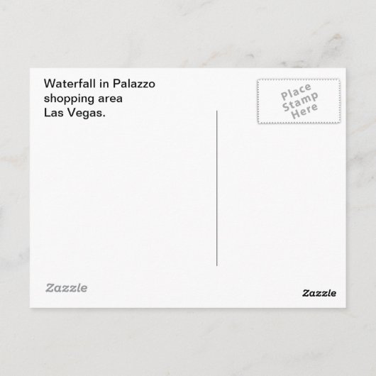 Wasserfall Palazzo Postkarte (Rückseite)