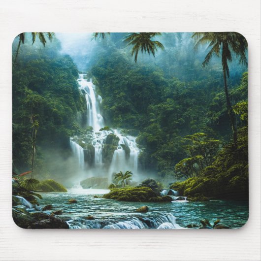 Wasserfall Paradies Mousepad (Vorne)