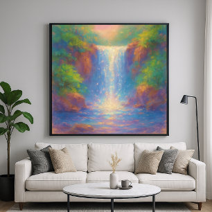 Wasserfall - Pastellfarben Poster
