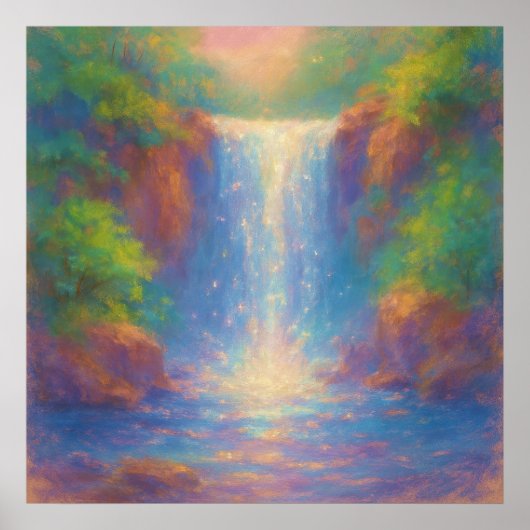 Wasserfall - Pastellfarben Poster (Vorne)