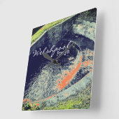 Wasserfall & Pool in Welshpool, Powys Quadratische Wanduhr (Winkel)