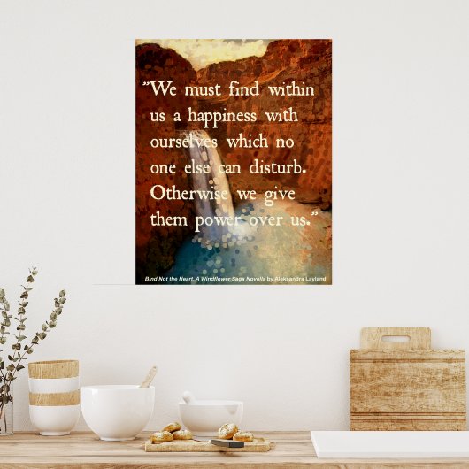 Wasserfall-Poster mit Zitat Poster (Küche)