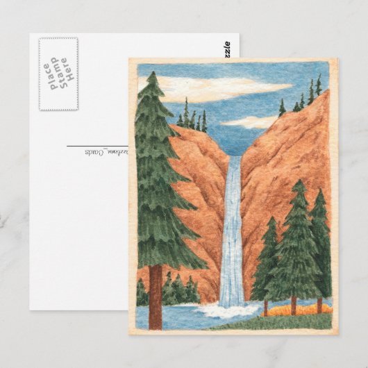 Wasserfall - Postkarte (Vorne/Hinten)