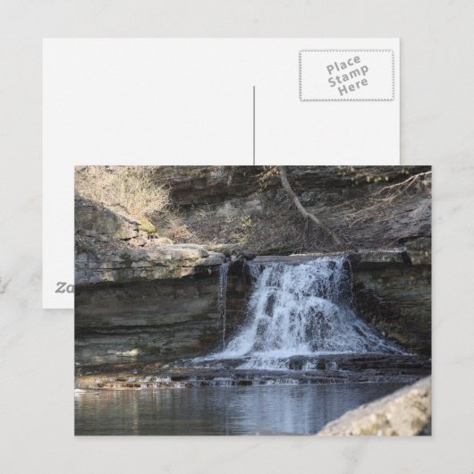Wasserfall Postkarte (Vorne/Hinten)