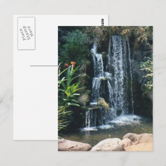 Wasserfall Postkarte (Vorne/Hinten)