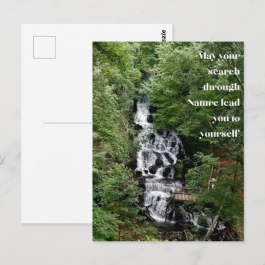 Wasserfall Postkarte (Vorne/Hinten)