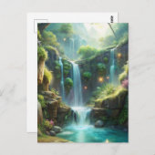 Wasserfall Postkarte (Vorne/Hinten)