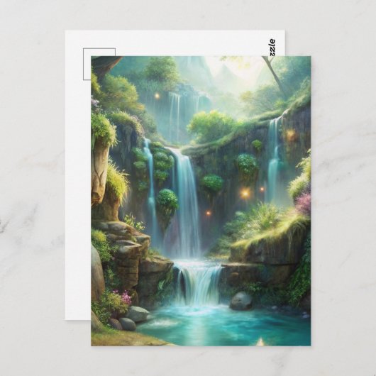 Wasserfall Postkarte (Vorne/Hinten)