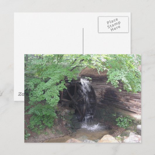 Wasserfall Postkarte (Vorne/Hinten)